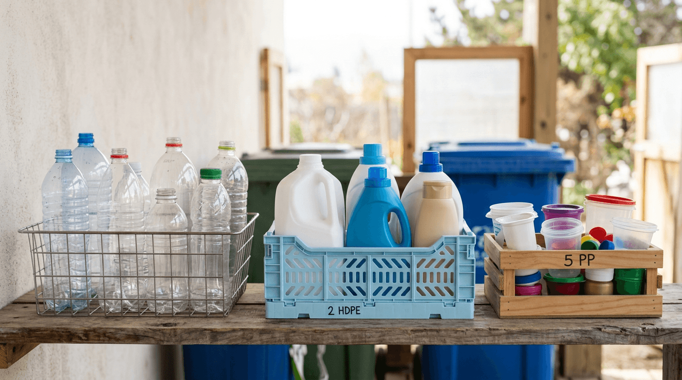 Envases plásticos limpios y separados para reciclaje